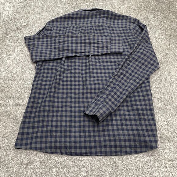 COS Blue and Gray Checkered Casual Button Down Shirt - Picture 2 of 9